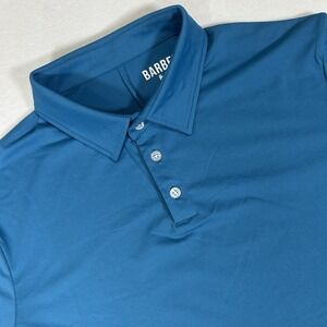 Barbell Apparel Men's Medium Blue Performance Polo Short‎ Sleeve Shirt Athletic